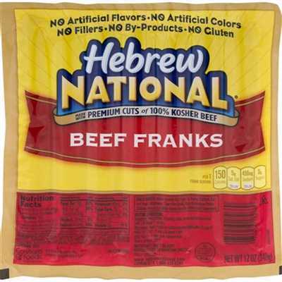 Hot Dog Beef 6" Hebrew National 4/5lb