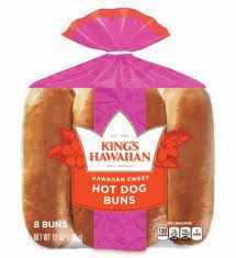 Hot Dog Roll Split Top Kings Hawaiian 12/8pk
