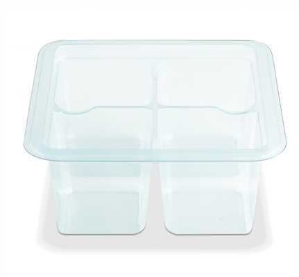 Container 24 oz 4 Compartment GoCube CC1 PET Clear 300ct