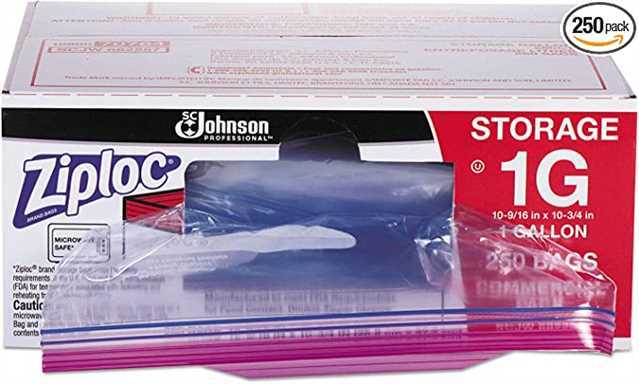 One Gallon Ziploc Bags 1/250ct