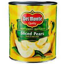 Del Monte Sliced Pears 6/#10