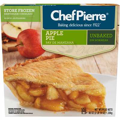 Chef Pierre Apple Pie Unbaked Traditional Low 6/46oz