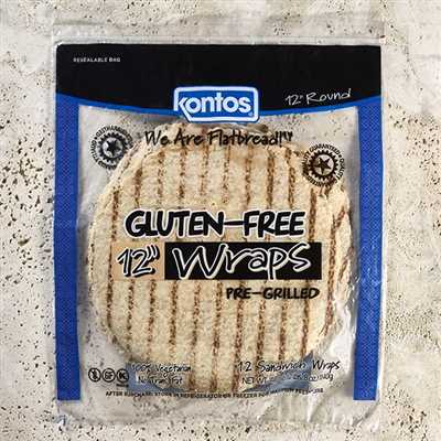 PreGrilled Gluten Free Wraps Kontos 12" 6/12ct