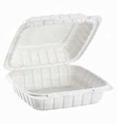 Container 9x9 Hinged Mineral BIO White 150ct