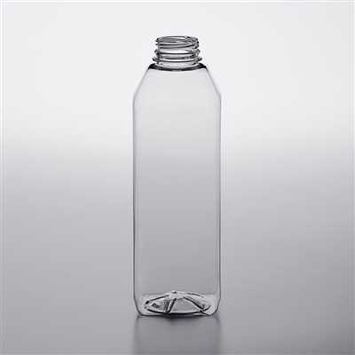 Bottle Square Juice 32 Oz Screw Top Clear PET 77CT