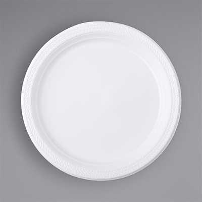 Plastic Plate Flairware 10.25Inch White 1/144 CS