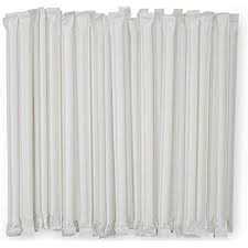 Plastic Straws wrapped 400ct BOX 742418